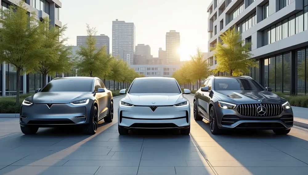 Sparsame Elektro-Mittelklasse-SUVs: Tesla Model Y, BMW iX3 und Mercedes GLC im Vergleich